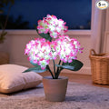 Pink Artificial Hydrangea LED Flower Pot - Lighted Floral Decor for Wedding, Christmas, Home Decor, Battery-Operated Night Light, Gift for Women