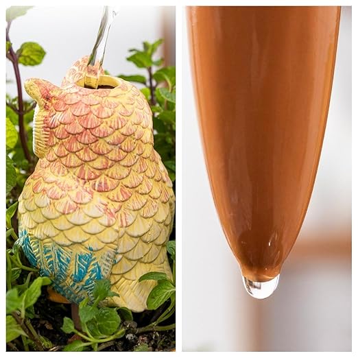 4 Pack Terra Cotta Watering Spikes, Owl Shape Terracotta Watering Spike, Vacation Self Watering Planter Insert, Automatic Plant Waterer for Indoor Outdoor Plants
