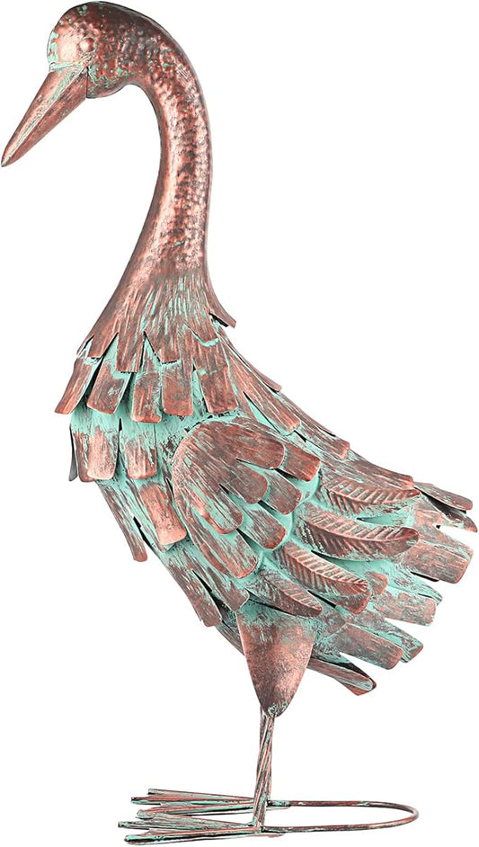 Garden Outdoor Statue Metal Duck Art Sculpture for Lawn, Farm and Patio - 25 Inches