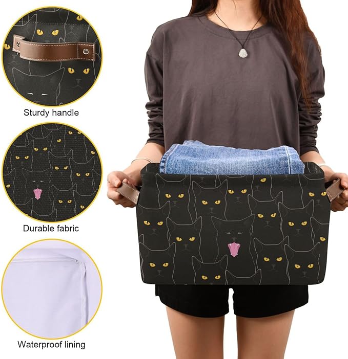 Cat Rectangular Storage Basket Organizer Bin Shelf Baskets For Clothes Gifts For Home Office Dorm