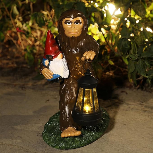 Bigfoot Statue, Bigfoot Yard Decor, Solar Garden Statue for Outside, Solar Garden Yard Patio Decor, Outdoor Statue for Garden, Outdoor Decor for Patio, Bigfoot Gifts, Gardening Gift for Women