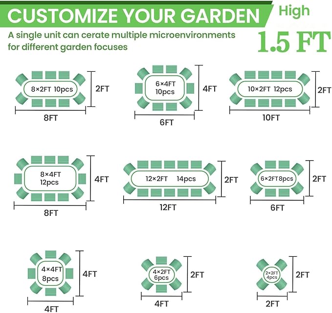 BTDVR 2 PCS 9 in 1 Tall 8×2×1.5ft Galvanized Raised Garden Bed Outdoor, Metal Raised Beds for Vegetables, Above Ground Garden Box for Flower, Steel Garden Bed for Gardening
