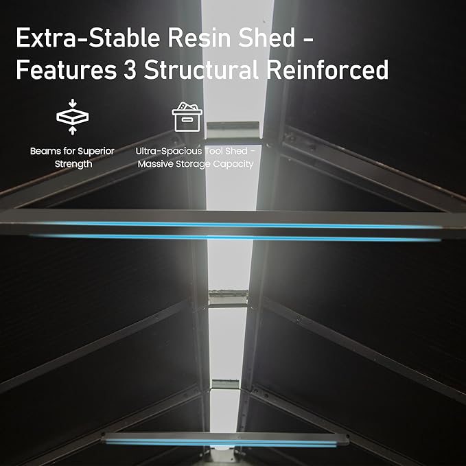 Domi 6x4 FT Outdoor Resin Storage Shed, All-Weather Double-Wall Storage Building for Backyard, Garden, Lawn Tools, Mower, Bike & Pool Equipment, Lockable Doors, Ventilated Roof, Grey