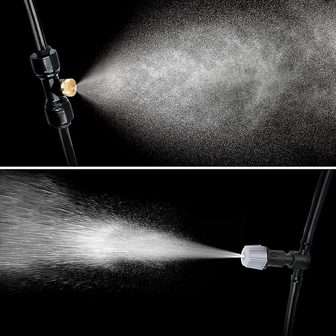 Bonviee Misters for Outside Patio - 75FT Misting Cooling System with 28 Brass Nozzles and 3/4" Adapter, 23M DIY Outdoor Misters Kit for Garden, Greenhouse, and Patio Cooling