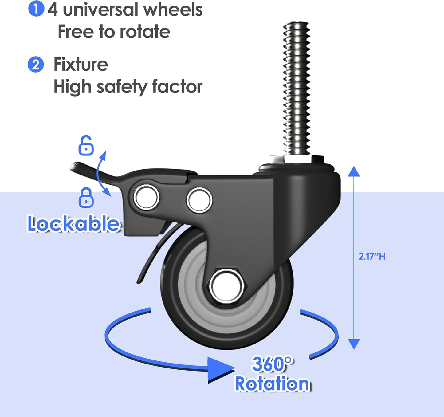 73" H Metal Garage Storage Cabinet with Wheels,Rolling Tool Storage Cabinet with 2 Doors and 4 Adjustable Shelves for Garage,Home,Office,Warehouse,Workshop, Required-Assembly,Black