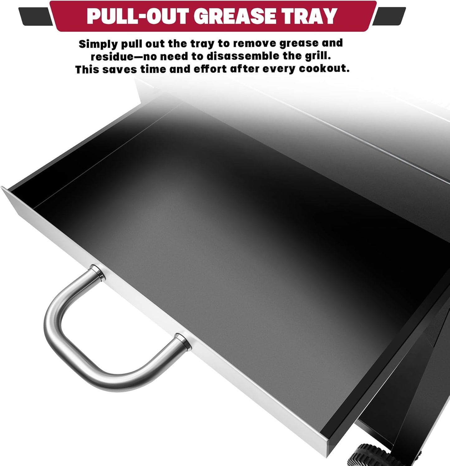 Charcoal Grill, BBQ Grill Charcoal Grill with Pull-Out Grease Tray for Outdoor Patio Backyard (Black)