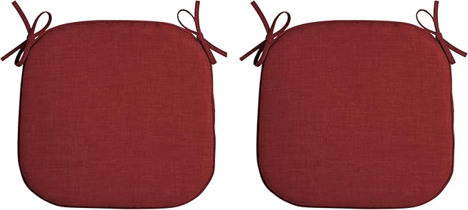 Arden Indoor/Outdoor Foam Seat Pad, 2 Pack, 17 x 16, Patio Cushion, Water Repellent, Fade Resistant, Foam Cushion Ruby Red Leala