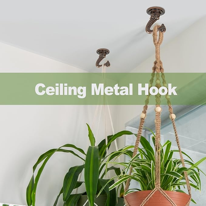 Ceiling Swag Hook Sets - Heavy Duty Hooks with Mounting Hardware for Hanging Plant, Ceiling or Extender Chains - Easy Install with Screws/Brackets