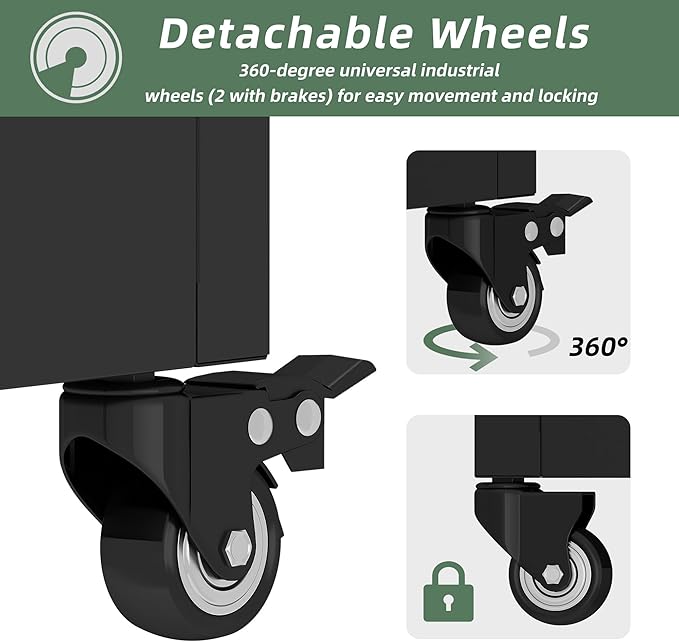 Casaphoria Metal Raised Garden Bed with Trellis and Wheels, 72"x47" Planter Box for Climbing Plants, Vines & Vegetables, Features Drainage Holes, Helen &Spring