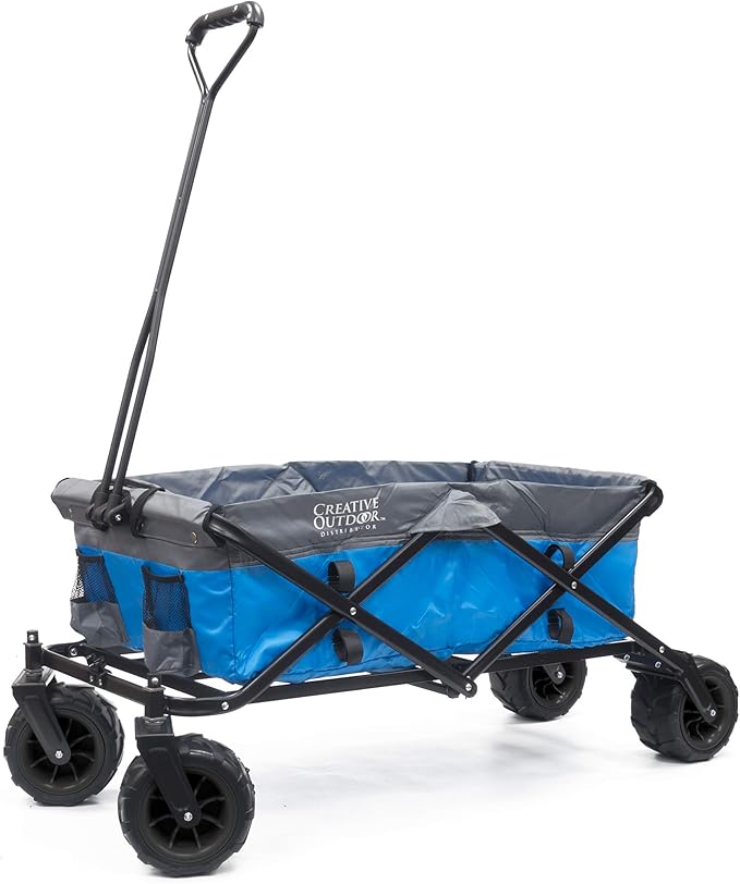 Creative Outdoor Push Pull Hauler Wagon for Kids, 200lbs Weight Capacity, All-Terrain Collapsible and Portable Folding Cart, Beach, Park, Garden, Camping & Tailgate