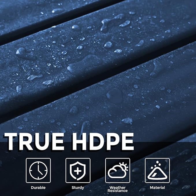 Adirondack Square Outdoor Side Table,2-Tier Storage Patio Side Table, HDPE End Tables for Backyard Pool Porch Garden Lawn(Blue)