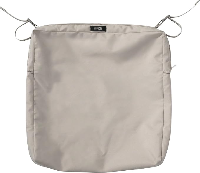 Classic Accessories 62-009-MUSHRM-EC Ravenna Seat Cushion, 21x19x5 Inch (Pack of 1), Mushroom, Chair Seat Cushion