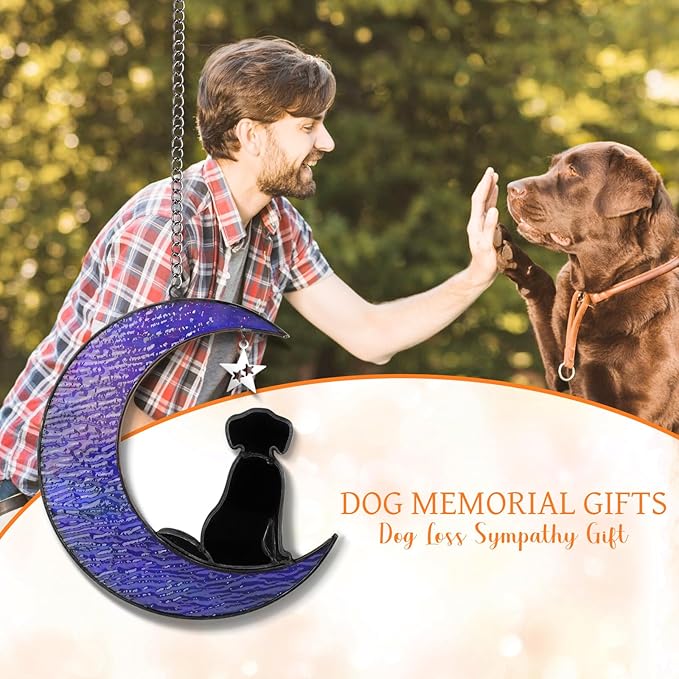 Dog Memorial Gifts for Loss of Dog,Stained Glass Window Hanging Dog Suncatcher Sympathy Gift,Dog Bereavement Gifts,Pet Loss Gifts,in Memory of Dog Passing Away Gifts