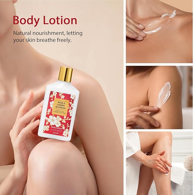 Christmas Gifts for Women, Bath and Body Gift Basket Set for Mothers Day - 9 Pcs Luxury Rose Spa Gift Baskets Set for Women, Gift Set | Perfect Valentine's, Birthday, Gift Sets for Mom All Occasion