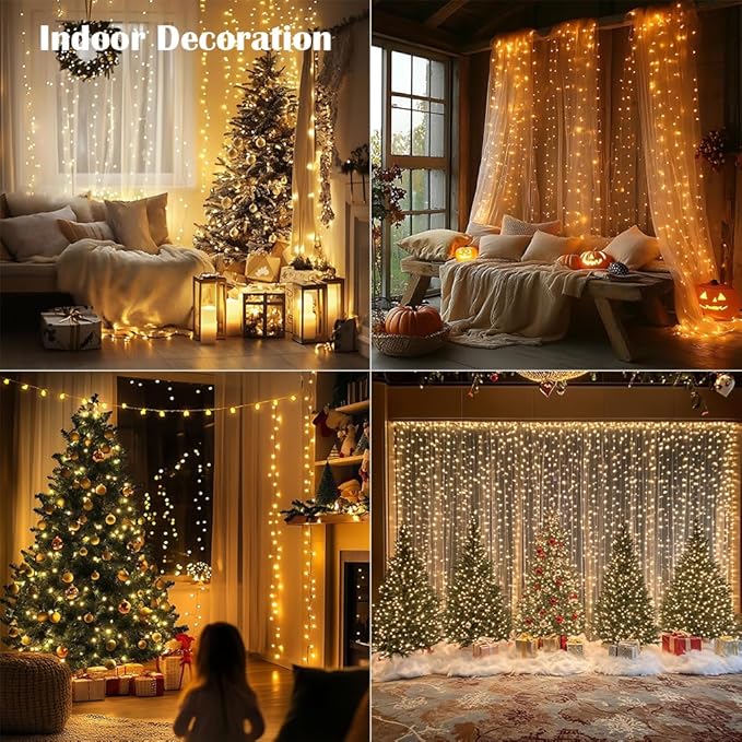 Fairy Lights Plug in,66FT 200 LEDs Waterproof Led String Lights,Twinkle Light with 8 Modes Remote for Outdoor Indoor Christmas Wedding Birthday Garden Party Decorations,Warm White