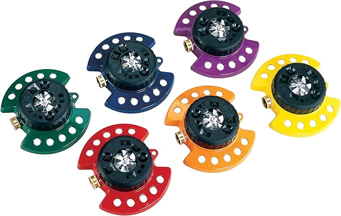 Dramm Duty Metal Base, Red 15021 ColorStorm 9-Pattern Premium Turret Sprinkler with Heavy-D