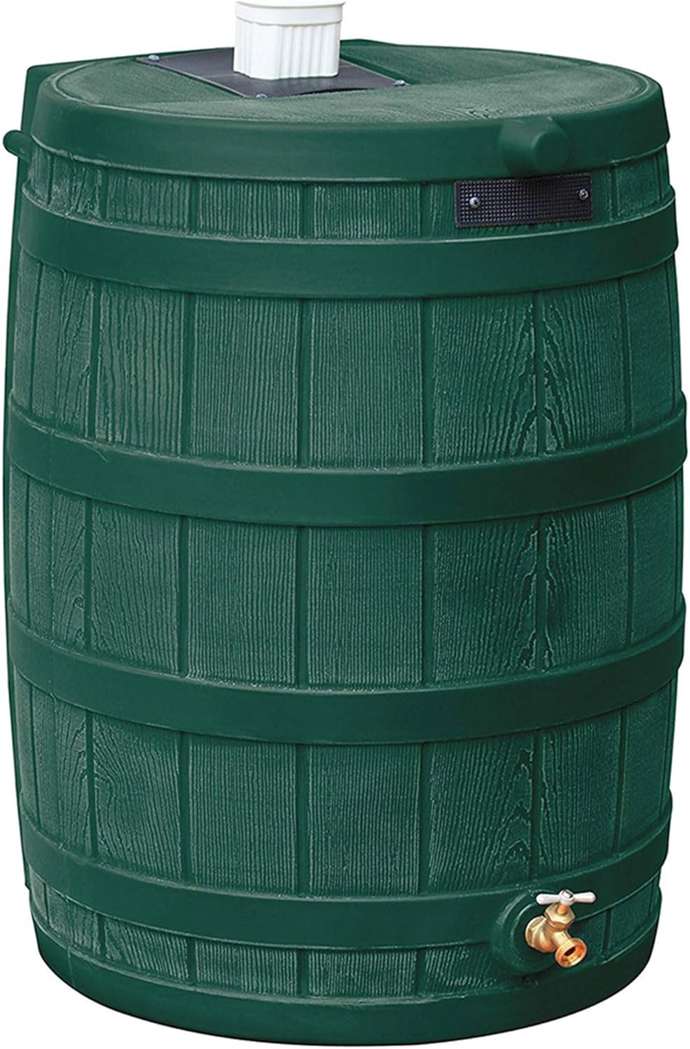 Good Ideas Rain Wizard Water Storage Premium Quality Collection Barrel with Brass Spigot, Safety Screen, and 50 Gallon Capacity, Green (2 Pack)