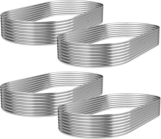 4 Pack 6x3FT Galvanized Raised Garden Bed Outdoor,Metal Garden Bed for Vegetables,Steel Raised Beds for Gardening,Above Ground Garden Box for Flower-ZXY