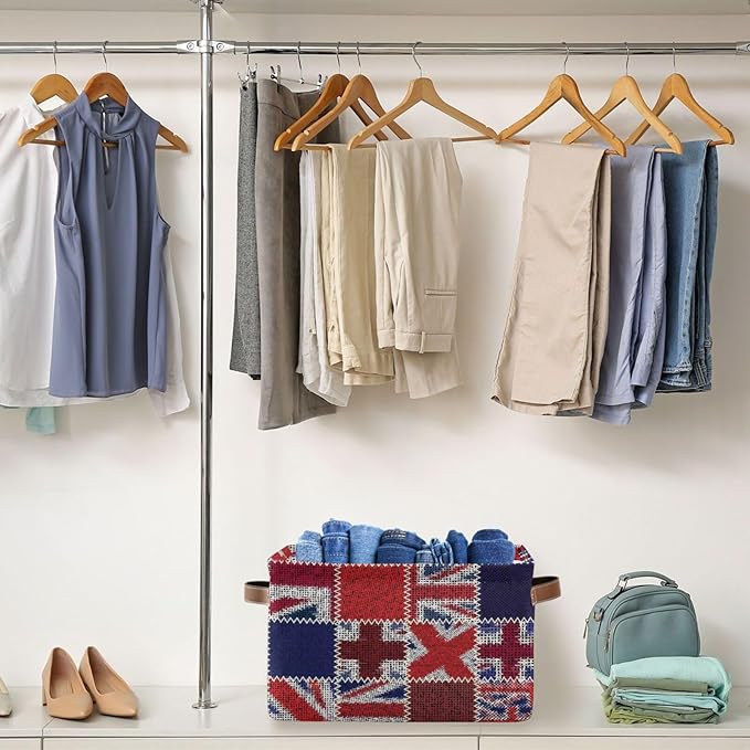 Flag Rectangular Storage Basket Organizer Bin Shelf Baskets For Clothes For Home Office Dorm