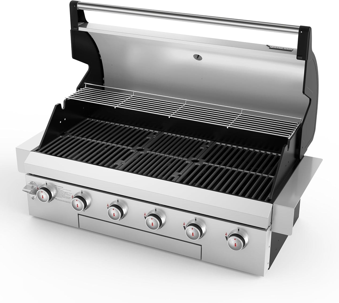 Brand-Man Propane Gas Grill, 40-Inch 6-Burner Built-In Head BBQ Island Outdoor Kitchen, Natural Gas Convertible, Heavy Duty 304 Stainless Steel, 60,000BTUs