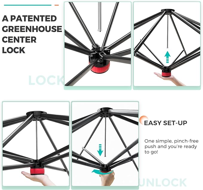 EAGLE PEAK 12x8 Portable Walk-in Greenhouse, Pop-up Indoor Outdoor Garden Green House, Zippered Doors and Windows, PE Cover, White