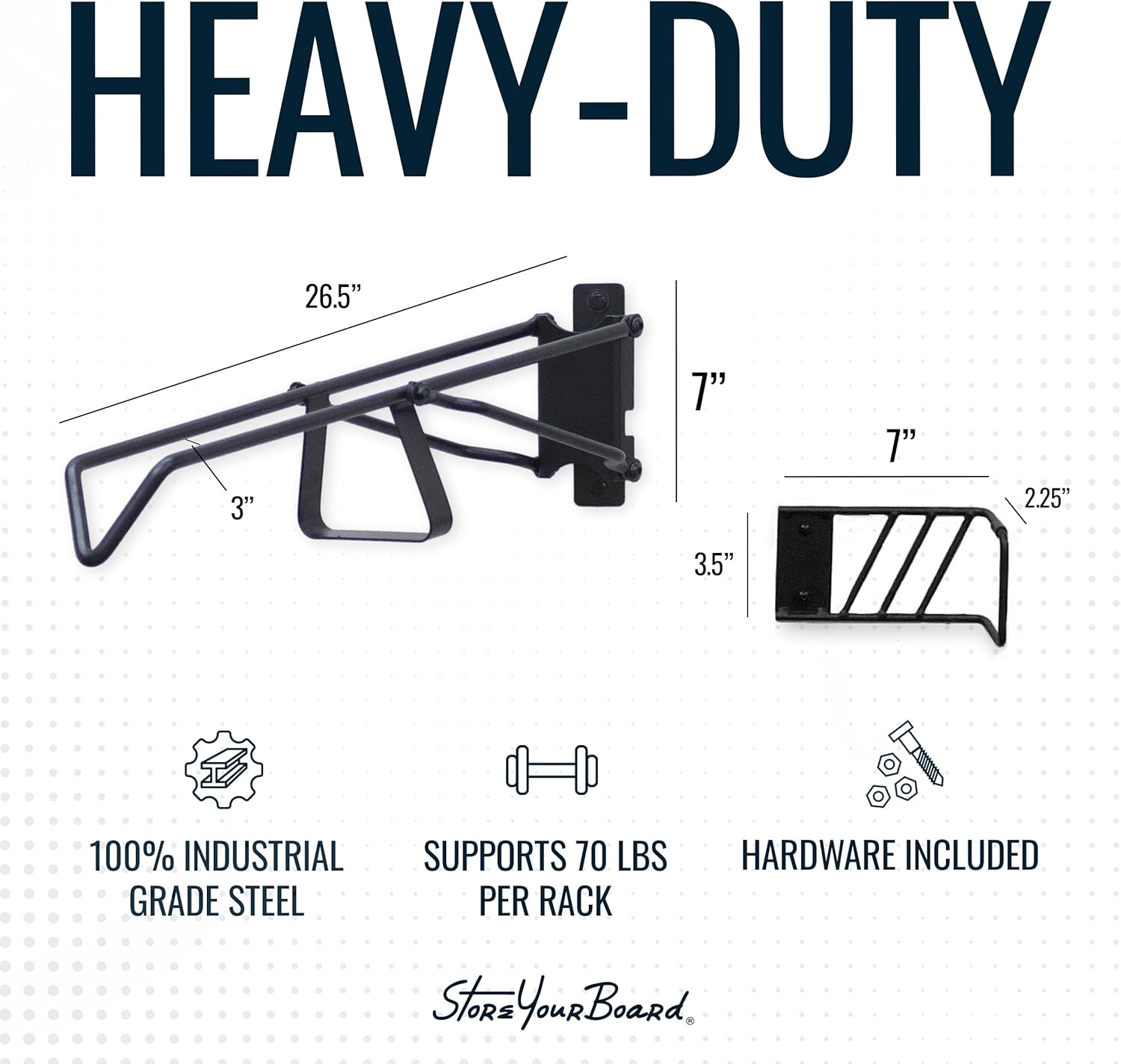 StoreYourBoard SwivelStow Mountain Bike Storage – Heavy Duty Bike Hanger, No-Lift Bike Wall Mount for Garage Bike Storage, MTB and E-Bike, Holds 70 lbs, Patent-Pending