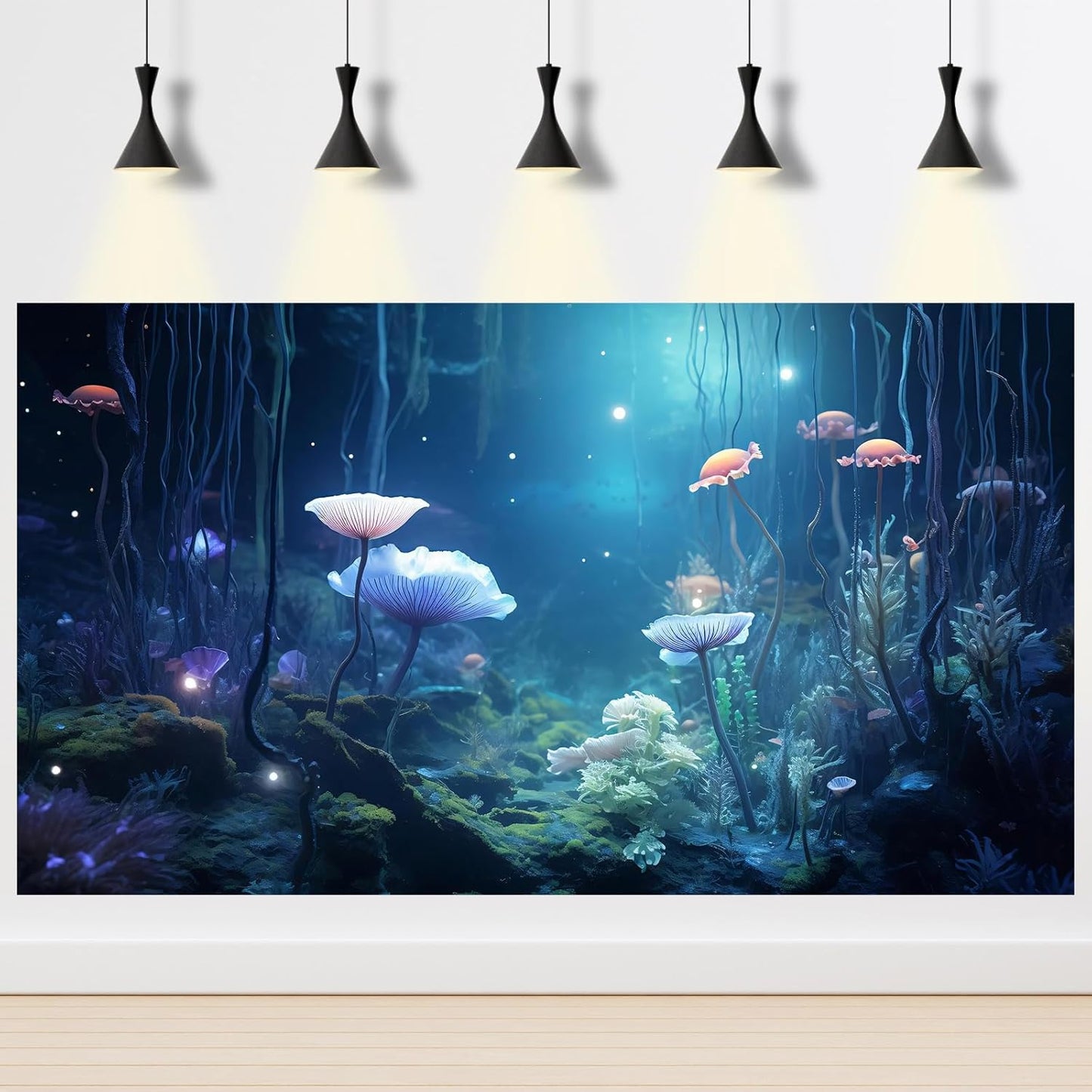 Aquarium Background Surreal Underwater Garden Fish Tank Background Lush Moss Aquatic Plants Tropical Style Landscape Terrarium Tank Backgrounds Under Sea World Aquarium Tank Wallpaper Poster 72x16in