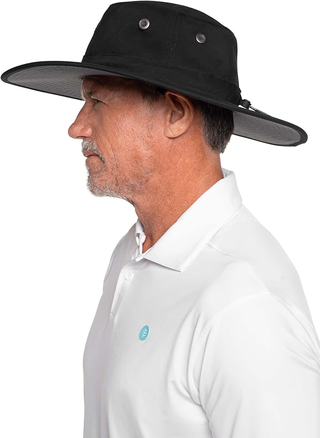 Men's Shapeable Wide Brim Hat - UPF 50 Sun Protection - Maximum Coverage on Your Next Adventure - Sun Fearless Leo Hat