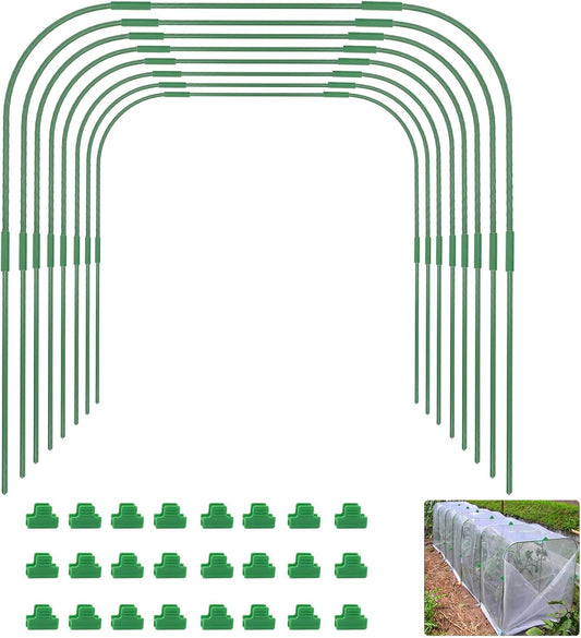 Greenhouse Hoops for Raised beds ,8 Sets Garden Hoops of 41.3'' x 31.5'' Detachable Rust-Free Garden Tunnel for Garden Fabric,Garden Hoops Grow Tunnel, DIY Plant Support Garden Stakes