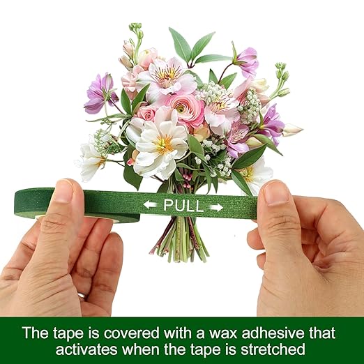 8 Rolls Floral Tape 1/2inch Flower Tape, Green Floral Tape for Fresh Flowers, 30 Yards Florist Tape for Bouquet Stem Wrapping and Floral Crafts, Wedding Bouquet