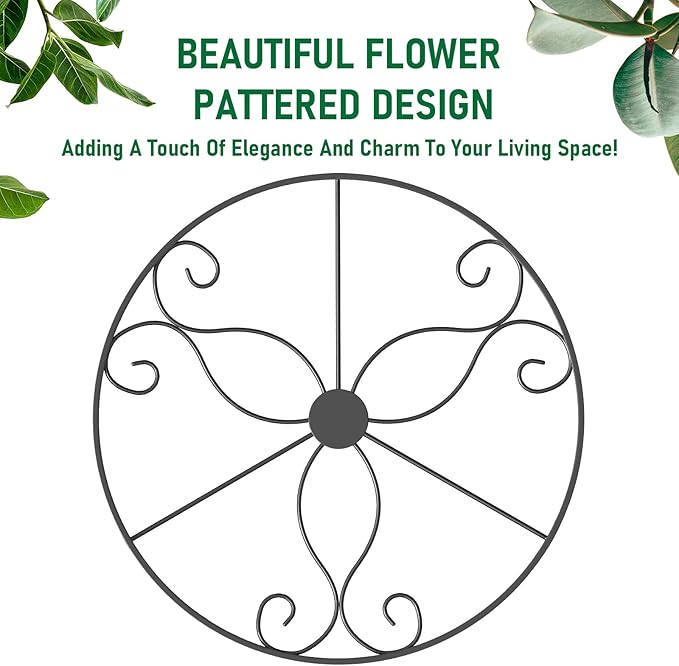 8-Pack Metal Hanging Planters for Outdoor Plants - Heavy Duty 4 Hanging Plant Holder with 4 Bird Patterned Plant Hanger – Aesthetic Flower Pot Holder for an Instant Indoor and Outdoor Decor