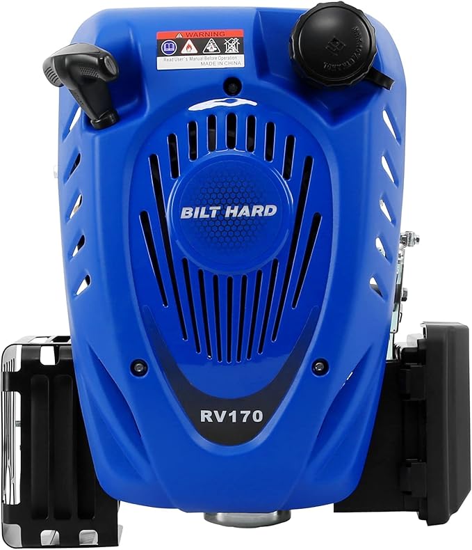 BILT HARD Gas Engine Vertical Shaft, 173cc 4.4 HP 4-Stroke Gas Motor, Replacement Engine for Lawn Mower, EPA & CARB Compliant
