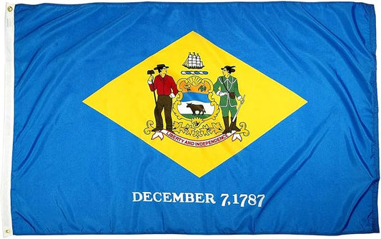 FlagSource Delaware Nylon State Flag, Made in the USA, 3x5'