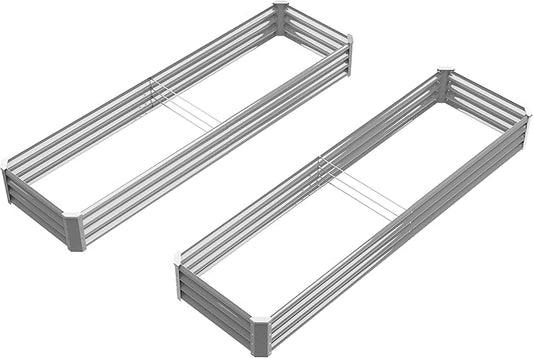 6X2X1FT-2P Galvanized Raised Garden Beds Outdoor,Planter Raised Beds for Gardening, Vegetables, Flowers,Large Metal Garden Box,Deep Plant Flower pots Outdoor.