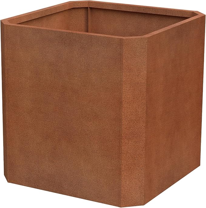 Corten Steel Planter Box-20"x20"x20"-Large Square Planter Matel -Outdoor Indoor- Heavy Duty Rustic Tall Planter Flower Pot Commercial Residential for Patio Porch Deck Home Backyard