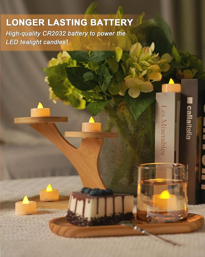 BEICHI Flameless Candles, 12Pack Battery Operated Candles, LED Tea Lights Candles Battery Operated, Flickering Fake Candles for Wedding Halloween Christmas Diwali- Warm Yellow