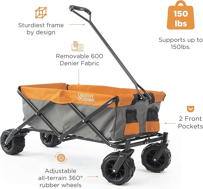 Creative Outdoor Original Folding Wagon All-Terrain Wheels