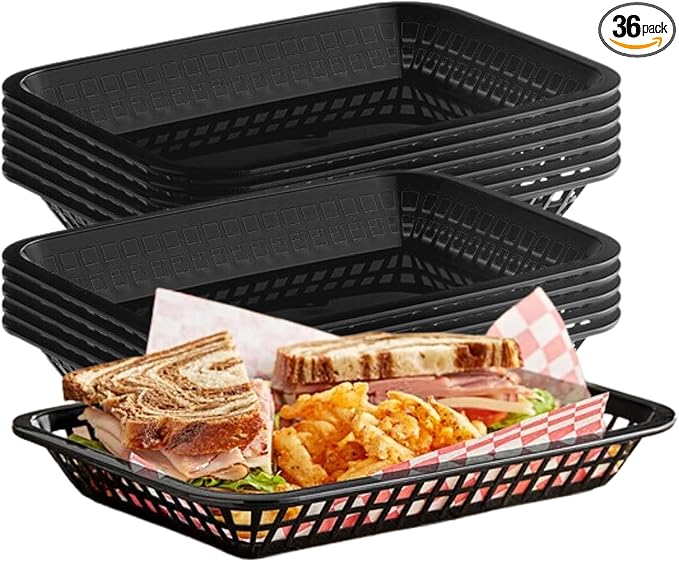 TableCraft Products C1079BK Cash and Carry Grande Basket, Large, Black (Pack of 12)