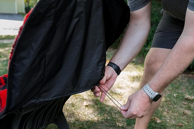 CITYBONFIRES The Chair Blanket™ Reversible Waterproof with Sherpa Lining – Portable Outdoor Cover for Camping, Sports & Patio – Folds into Carry Pouch with Strap - Buffalo Plaid