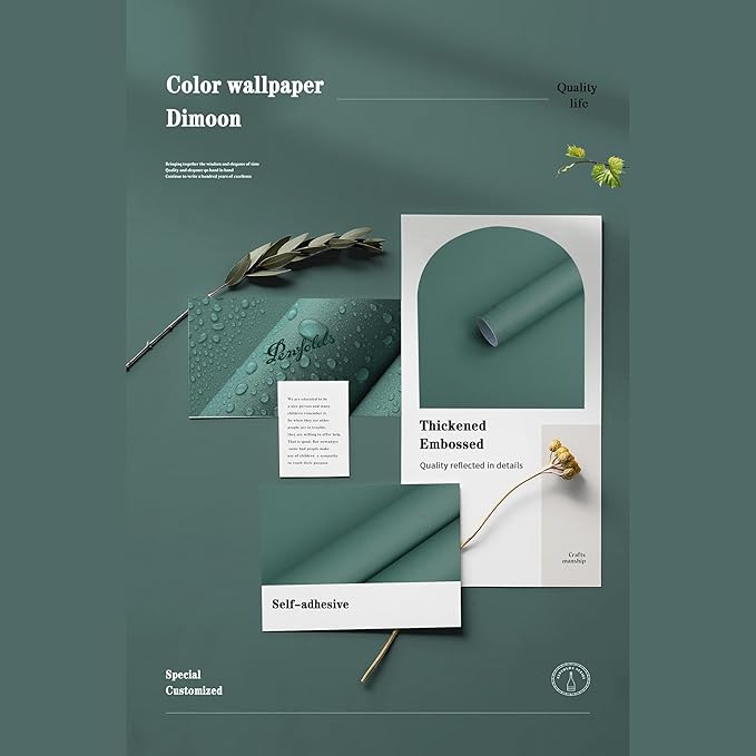 Dimoon 110''x17.7'' Blue Peel and Stick Wallpaper Contact Paper Modern Self Adhesive Wall Paper Removable Renter Friendly Textured Solid Color Shelf Cabinet Vinyl Roll (110''x17.7'',Sapphire Blue)