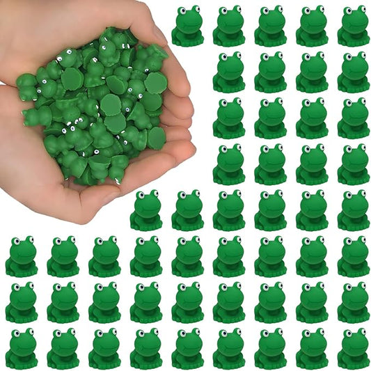 80Pcs Mini Frogs Resin Tiny Frogs Miniature Decoration Figurines Ducks Dollhouse Garden Decor Plastic Mini Animals Micro Landscape Ornament Cake DIY Craft