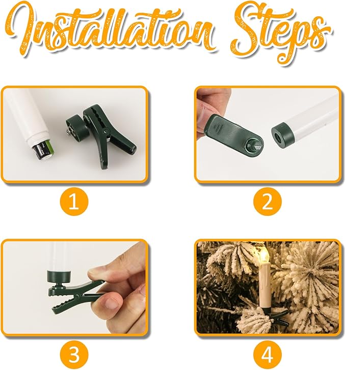 DRomance Christmas Tree Flameless Taper Candle Lights Battery Operated with 10-Key Remote and Timer, 10 Pack Plastic Flickering LED Taper Candles Multi-Using Home Garden Holiday Decor 3.4"