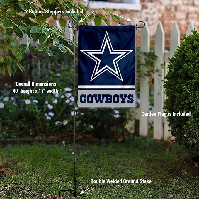 WinCraft Dallas Garden Flag with Stand Holder
