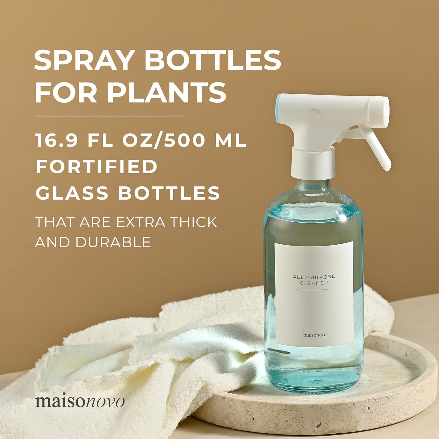 MaisoNovo Spray Bottle for Plants - 16.9 fl oz Blue x 2 with 16 Labels