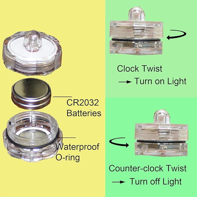 Bright LED Floral Tea Light Submersible Lights for Party Wedding (RGB(Changing Color), 60 Pack)