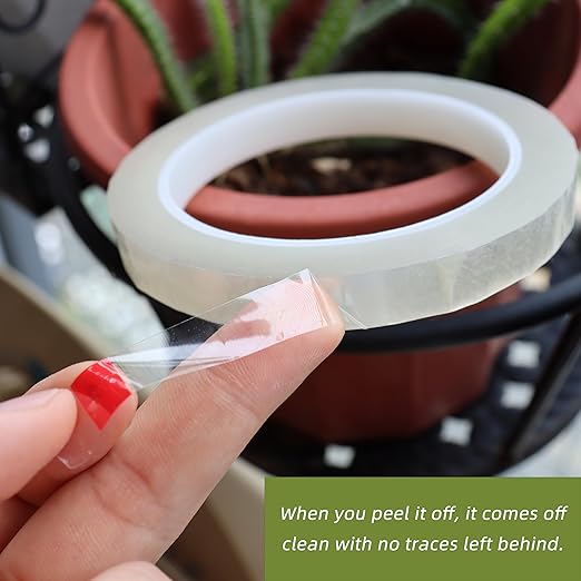 2 PCS Clear Floral Tape, 1/2" Flower Stem Wrap Tapes, Waterproof Florist Tape - Multipurpose Adhesive Florist Tapes for Binding Fresh, Flower Bouquets and Floral Craft (216Ft/72Yd/Roll)