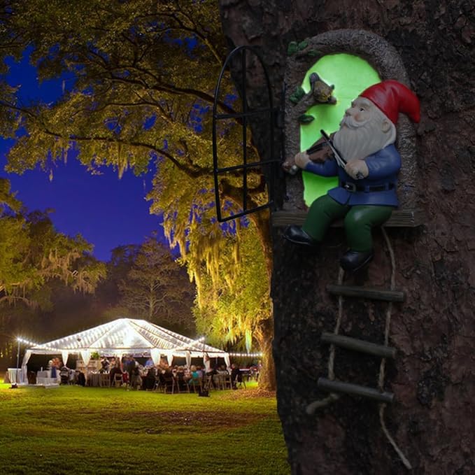 Funny Garden Gnome Statues, Creative Resin Dwarf Sculptures, Outdoor Yard Decor, Gnomes Tree Faces for Lawn, Patio, Porch, Miniature Fairy Garden Accessories, Novelty Gift for Indoor/Outdoor Use