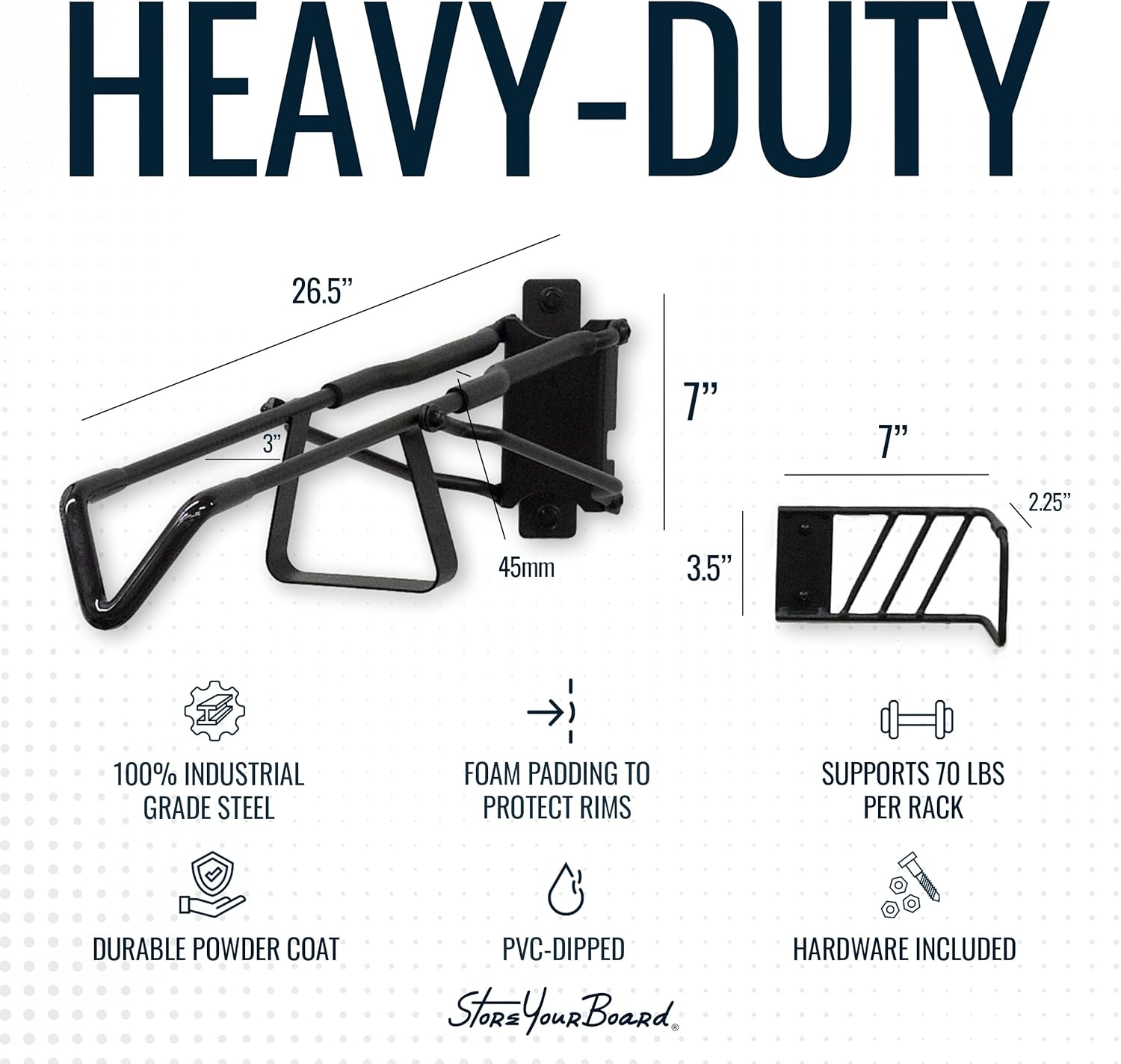 StoreYourBoard SwivelStow Road & Gravel Bike Storage – Heavy Duty Bike Hanger, No-Lift Bike Wall Mount for Garage Bike Storage, Holds 70 lbs, Patent-Pending