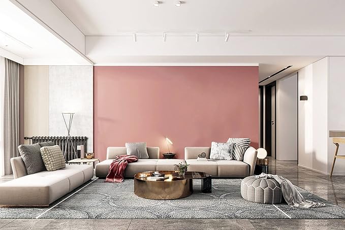 Dimoon 78.7''x17.7'' Pink Peel and Stick Wallpaper Contact Paper Modern Self Adhesive Wall Paper Removable Renter Friendly Textured Solid Color Shelf Cabinet Vinyl Roll (78.7''x17.7'',Rose Pink)