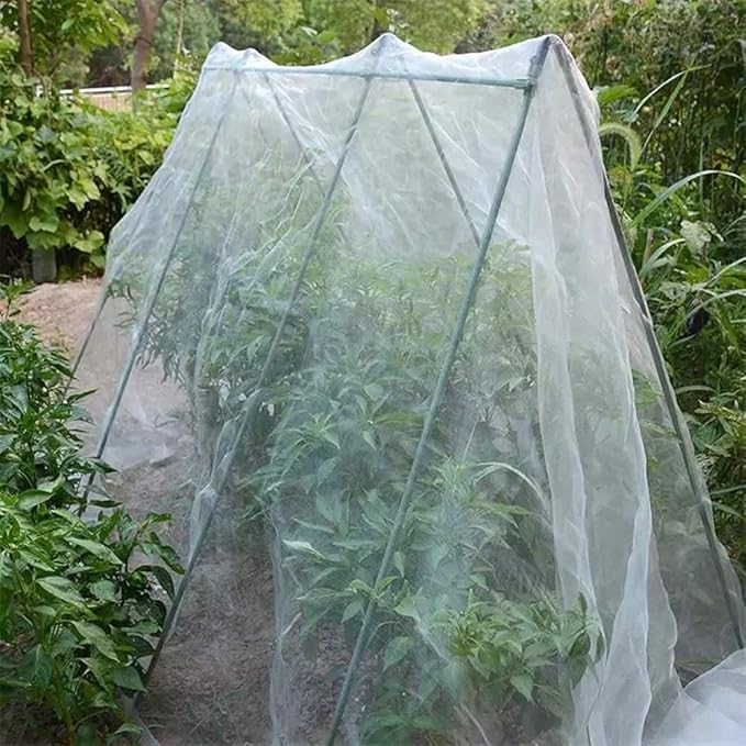 Agfabric Garden Netting 5'x10' Insect Pest Barrier Bird Netting for Garden Protection,Row Cover Mesh Netting for Vegetables Fruit Trees and Plants,White